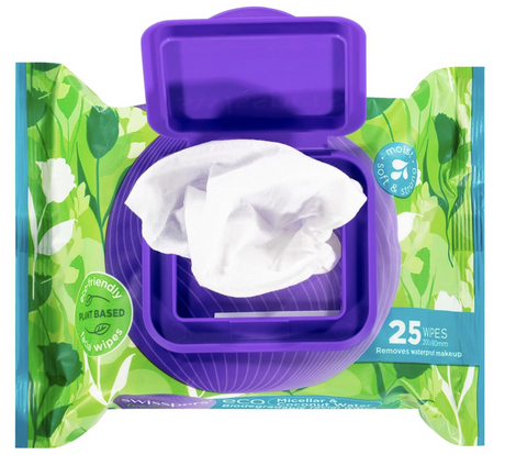 Swisspers Eco Biodegradable Facial Wipes - Micellar & Coconut Water  - 25 Pack