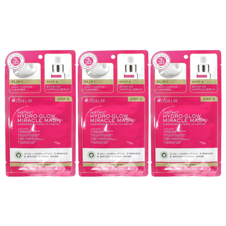 3x Model Co 3-in-1 Hydrating, Firming & Brightening Mask 25ml (Pack)