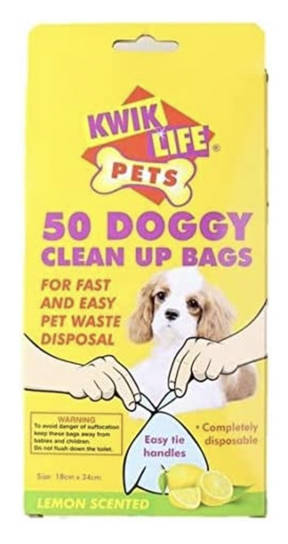 Kwik Life Dog Poop Waste Bags Lemon Scented - 1 Pack of 50 Bags