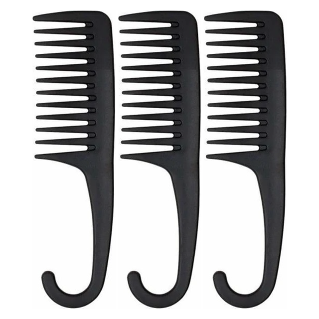 3x Indulge Waterproof Shower Hair Comb Brush Pack - Black