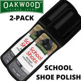 2x 75ml Oakwood School Shoes Instant Liquid Polish Pack -  Black Shine