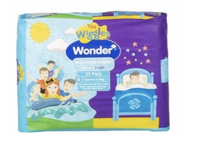 The Wiggles Wonder 25pk Day & Night Nappies - Crawler 6-11kg (Size 3)