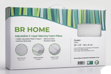 Bamboo Height Adjustable Pillow - 3-Layer Memory Foam (Machine Washable) 41x66cm