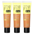 3x Maybelline Fit Me Tinted Moisturiser Natural Coverage Face Makeup Pack - 330