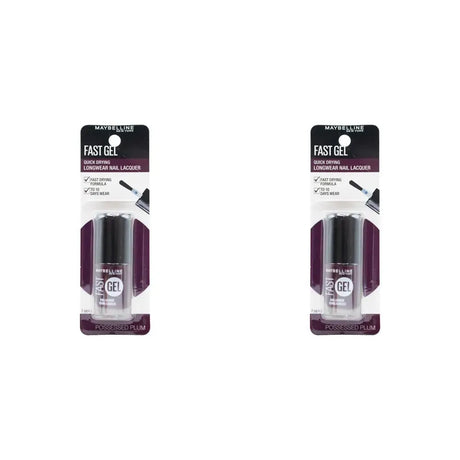 2x Maybelline Fast Gel Quick Drying Longwear Nail Lacquer 6.7ml  - 13 Possessed Plum