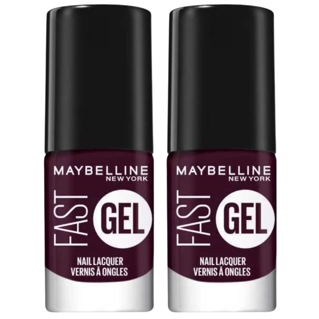 2x Maybelline Fast Gel Quick Drying Longwear Nail Lacquer 6.7ml  - 13 Possessed Plum
