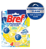 Bref Power Active 50g Toilet Rim Block Cleaner - Juicy Lemon (4 Function)
