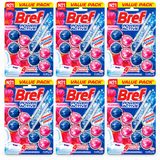 6x Bref Power Active Toilet Rim Block Cleaner 4 Function 2x50g in Flower Blossom