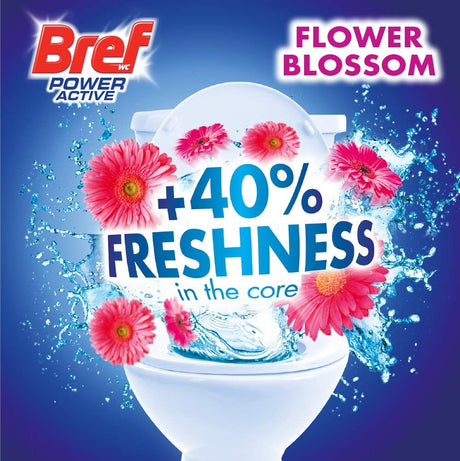 2pk Bref Power Active 50g Toilet Rim Block Cleaner - Flower Blossom (4 Function)