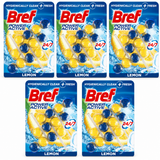 5x Packs of 3 Bref Power Active Lemon Toilet Rim Cleaner Block 50g