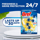 3x 3pk Bref Power Active 50g Toilet Rim Block Cleaner Pack - Lemon