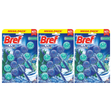 3x 3pk Bref Blue Active 50g Toilet Rim Block Cleaner Pack - Eucalyptus