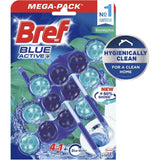 3pk Bref Blue Active 50g Toilet Rim Block Cleaner - Eucalyptus