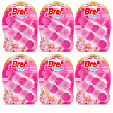 6x Bref Brilliant Gel Toilet Rim Block Cleaner Spring Rain 84g