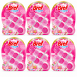 6x Bref Brilliant Gel Toilet Rim Block Cleaner Spring Rain 84g