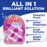 3x Bref Brilliant Gel 84g Toilet Rim Block Cleaner Pack - Spring Rain