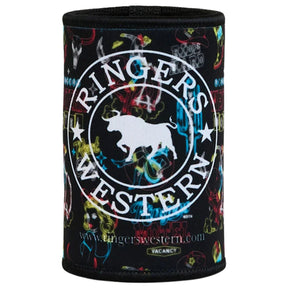 Ringers Western Stubby Cooler Holder Neoprene Saloon Design in Mulberry