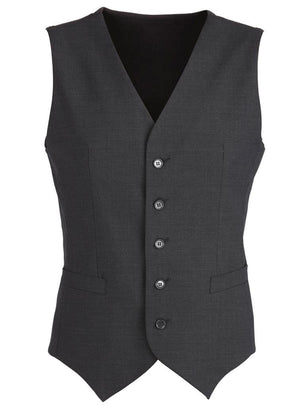Mens Wool Blend Vest Waistcoat - Charcoal (Knitted Back Sleeveless)