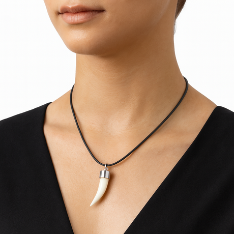 Saltwater Crocodile Tooth 50cm Necklace - Large Tooth (Made in Australia)