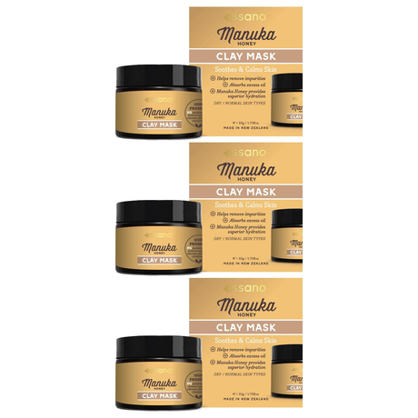 3x Essano 50g Manuka Honey Clay Mask (Pack)