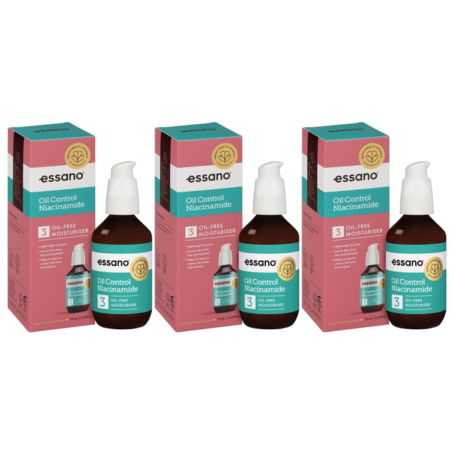 3x Essano 75ml Niacinamide Oil Control Face Moisturiser (Pack)