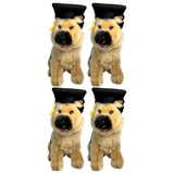 4x Bocchetta Sargeant 24cm Graduation German Shepherd Plush Toy Bulk Pack (Stuffed Animal Dog Grad Gift)