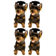 4x Bocchetta Basil 28cm Graduation Kelpie Plush Toy Bulk Pack - Red/Tan (Stuffed Animal Dog Grad Gift)