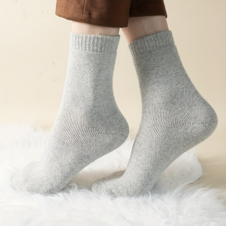 12 Pairs Coco&Hana Mens Thermo Wool Blend Work Socks (EU37-EU41) - Heavy Duty Outdoor
