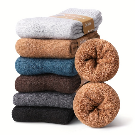 12 Pairs Coco&Hana Mens Thermo Wool Blend Work Socks (EU37-EU41) - Heavy Duty Outdoor