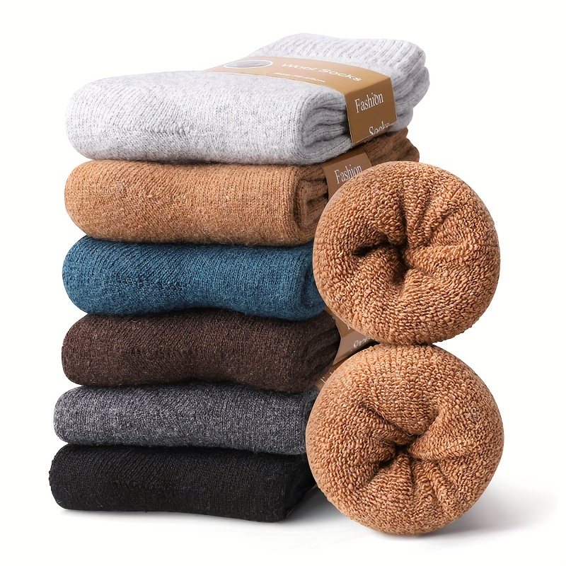 12 Pairs Coco&Hana Mens Thermo Wool Blend Work Socks (EU37-EU41) - Heavy Duty Outdoor