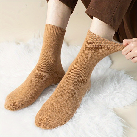 12 Pairs Coco&Hana Mens Thermo Wool Blend Work Socks (EU37-EU41) - Heavy Duty Outdoor