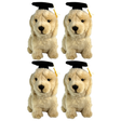 4x Bocchetta Chanel 28cm Sitting Graduation Golden Retriever Plush Toy Bulk Pack (Stuffed Animal Dog Grad Gift)