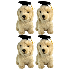 4x Bocchetta Chanel 28cm Sitting Graduation Golden Retriever Plush Toy Bulk Pack (Stuffed Animal Dog Grad Gift)