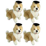 4x Bocchetta Bailey 23cm Graduation Border Collie Plush Toy Bulk Pack (Stuffed Animal Dog Grad Gift)