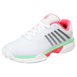 K-Swiss Womens Hypercourt Express 2 Clay Tennis Shoes Durawrap Flex CMEVA White/Neon Pastel