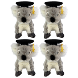 4x Bocchetta Athena 20cm Graduation Koala Plush Toy Bulk Pack - Grey (Stuffed Animal Grad Gift)