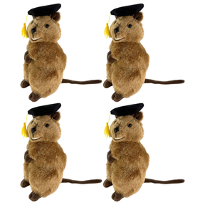 4x Bocchetta Sheldon 21cm Graduation Quokka Plush Toy Bulk Pack (Stuffed Animal Grad Gift)