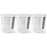 3x Cuisena Mini Cooks Glass 30ml Measuring Cup Pack - Clear Shot Glass (6tsp/2tbsp/1oz)