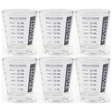 6x Cuisena Mini Cooks Glass 30ml Measuring Cup Bulk Pack - Clear Shot Glass (6tsp/2tbsp/1oz)