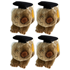 4x Bocchetta Tina 28cm Graduation Wombat Plush Toy Bulk Pack (Stuffed Animal Grad Gift)