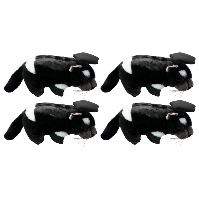 4x Bocchetta Diego 24cm Graduation Tasmanian Devil Plush Toy Bulk Pack (Stuffed Animal Grad Gift)