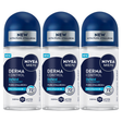 3x Nivea Mens Derma Control 72H Roll-On Antiperspirant Deodorant Pack - 50ml