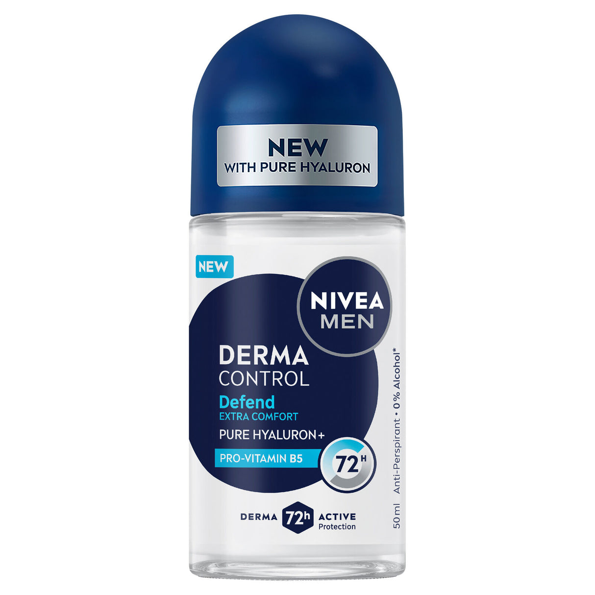 NIVEA Mens Derma Control Roll-On Antiperspirant Deodorant 50ml 72H