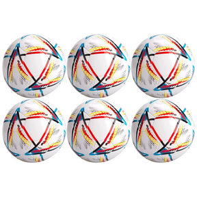 6x Classic Standard Soccer Ball Bulk Pack - Size 5 (Football Training)