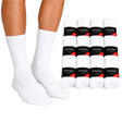 12x Mens Cotton Crew Socks for Everyday/Sports Bulk Pack in White