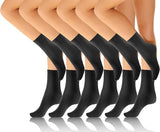 24x Womens Plain Black Opaque Trouser Ankle Cut Socks (One Size, 2-8) - Bulk Pack