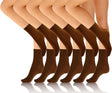 24x Womens Plain Brown Opaque Trouser Ankle Cut Socks (One Size, 2-8) - Bulk Pack