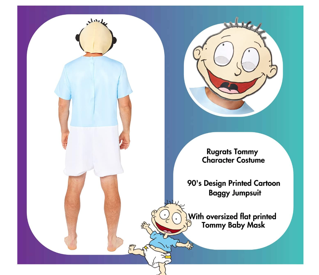 Rugrats Mens Tommy Pickles Party Costume Halloween TV Cartoon - Officially Licensed