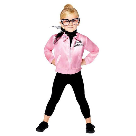 Grease Kids Childrens Pink Lady Party Costume Jacket Girls 8-10 Years