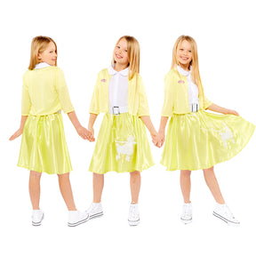 Sandy Grease Yellow Dress Summer Nights - Girls Party Costume - 10-12 Years (Officially Licensed)